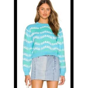 Firoucci | Women's Wave Print Crop Knit Jumper Sweater Size Small